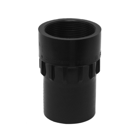 Connector with internal thread for gutter and roof outlet 63/90
