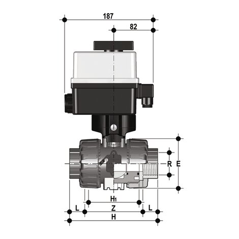 VKRFV/CE 24 V AC/DC 4-20 mA - Regulating ball valve DN 10:50