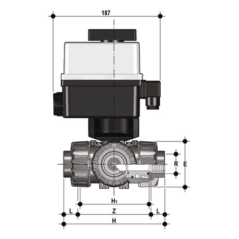 LKDFV/CE 90-240 V AC - ELECTRICALLY ACTUATED DUAL BLOCK® 3-WAY BALL VALVE